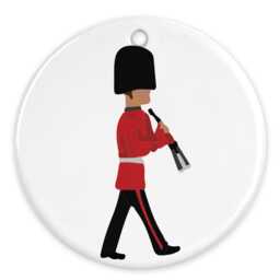 Changing Of The Guard Christmas Ornament Hand-Printed Ceramic Decoration - thumbnail 1