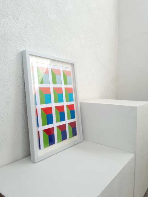 Shifted 1 Textile Art 3D Geometric Woven Wall Hanging - image 1