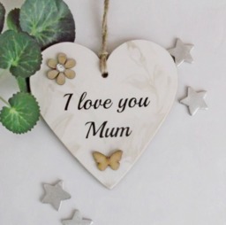 I Love My Mum Little Heart Wooden Plaque/Sign - thumbnail 1