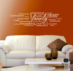Family Wordle Wall Decal - Vinyl Text Quotes Custom Home Decor - thumbnail 2