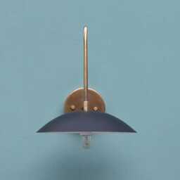 Modern Mid-Century Raw Brass Handmade Curved Disk Shade Light - Wall Sconce Lamp - thumbnail 3