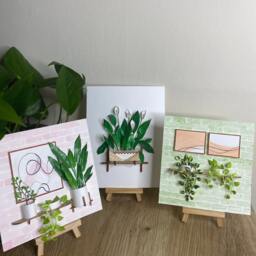 Peace Lily Mini Paper Diorama, Framed 3D Botanical Wall Art, Plant Lover Gift, Mom, Housewarming Decor - thumbnail 3