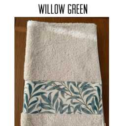 Guest Towel Ivory Cream Egyptian Cotton William Morris Trim/Willow Goldenlily/ Sweet Briar/ Rabbit Red Blue/ Bathroom Gifts - thumbnail 3