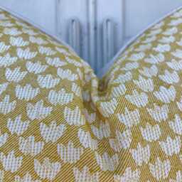 Cushions Made in Fermoie Eythorne Luxury Yellow Neutral Cotton Cushion Pillow Throw Cover - thumbnail 3