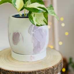 Cache Pot Trendy Very Peri - Purple Lilac Shades Cracked Abstract Indoor Plant - thumbnail 3
