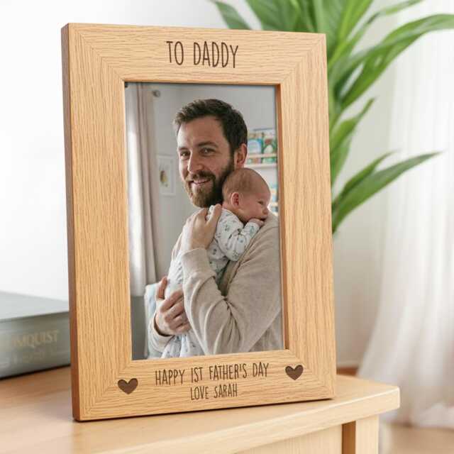 Personalised First Fathers Day Photo Frame Gift - image 1