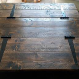 Large Square Coffee Table/Trunk Storage Chest - Reclaimed Wood Rustic Style - thumbnail 4
