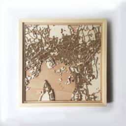 Oslo Wooden Map - Laser Cut 3D City Streets, Framed Wall Art - thumbnail 1
