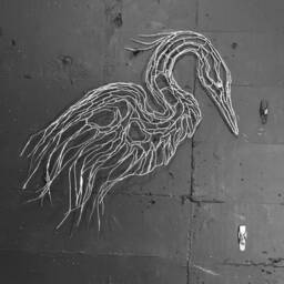 Wire Sculpture Heron, Egret 2D 27 - thumbnail 3