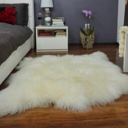 xxl White Sheepskin Rug, Genuine Leather, 50x50, Comfy Home Decor - thumbnail 2