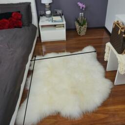 xxl White Sheepskin Rug, Genuine Leather, 50x50, Comfy Home Decor - thumbnail 4