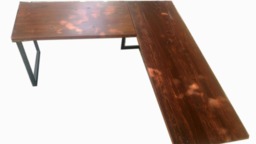 L Desk - Reclaimed Wood- Metal Base Free Shipping - thumbnail 1