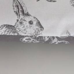 Grey White Rabbit Print Cushion 16 - thumbnail 3