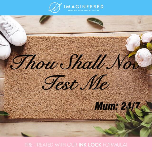 Mother's Day Doormat - Gift Thou Shall Not Test Me Housewarming For Her Custom Funny - image 1