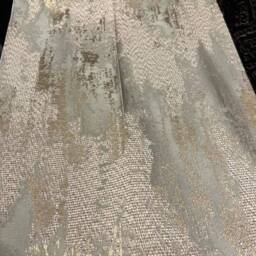 striped Patterned Curtain Panel Gray, Blue, Black & Gold - Custom Size Drapes - thumbnail 4