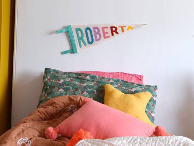 Custom Felt Name Pennant Flag Kids Room Decor - image 1