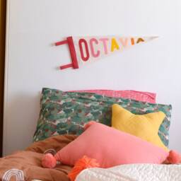 Custom Felt Name Pennant Flag Kids Room Decor - thumbnail 3