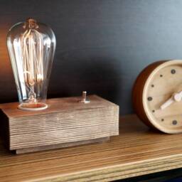 Personalized Spruce Wood Edison Lamp Rustic Desk Lighting - thumbnail 3