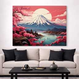 Cherry Blossom Mount Fuji Canvas Print Japanese Scenic Wall Art - thumbnail 2