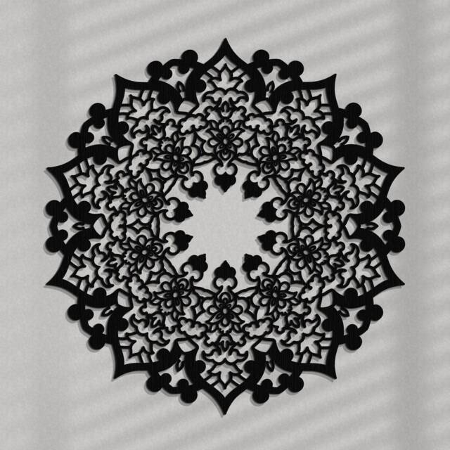 3D Persian Mandala, Openwork Panel, Stylish Wall Decor, Ornate Graphics, Orient Style Wood Art, Ornament - image 1