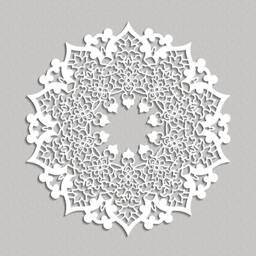 3D Persian Mandala, Openwork Panel, Stylish Wall Decor, Ornate Graphics, Orient Style Wood Art, Ornament - thumbnail 3