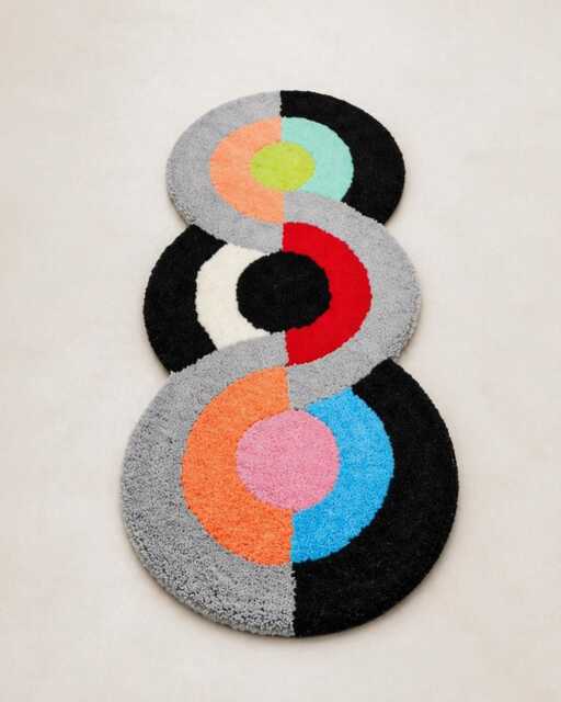 Colorful Modern Rug, Unusual Design Small Rug For Hallway, Bathroom, Bedroom, Dopamine Decoration Gift - image 1