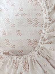 Blush Pink Geometric Fitted Crib Sheet Cotton Nursery Bedding - thumbnail 1
