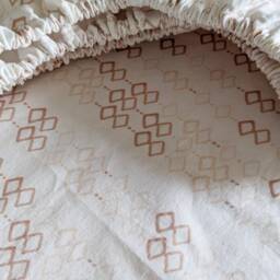 Blush Pink Geometric Fitted Crib Sheet Cotton Nursery Bedding - thumbnail 3