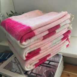 Yak Wool Blanket/ Living Room Throw /Sofa /Travel Throw/ Rug Camping Wrap/Meditation Out Door Hand-Loomed Nepal M25 - thumbnail 2