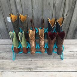 Horseshoe Boot Rack - Decor Art Storage Organizer Holds 6 Pairs Of Boots - thumbnail 4