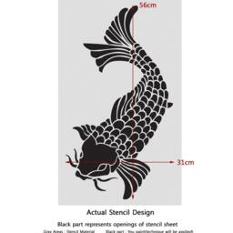 Carp Fish Stencil For Wall Art Diy Decor Better Than Wall Decal - thumbnail 3