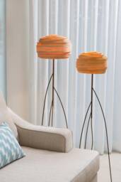 Wood Floor Lamp in Wabi Sabi Style - Standing Veneer Living Room Best Home-Decor Geometric For Sofa Corner Roza