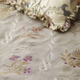 William Morris Kelmscott Trellis Embroidered Curtain Drapes - thumbnail 1