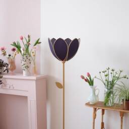 Simple Flower Floor Lamp & Lampshade - Midnight Blue - thumbnail 2
