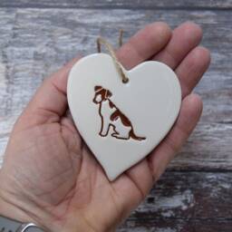 Jack Russell, Handmade Ceramic Russell Christmas Tree Decoration, Gift For Lover, Dog Breed - thumbnail 3