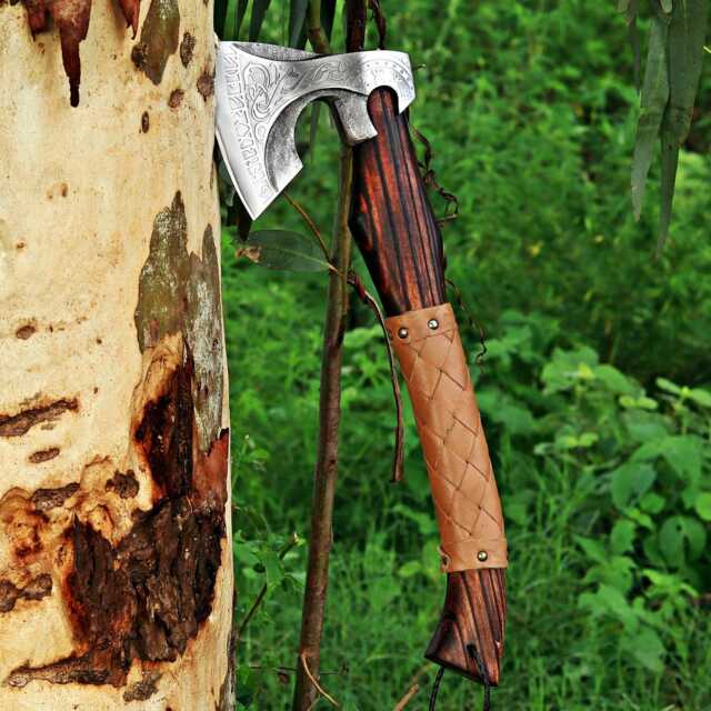 Viking Axe, Carbon Steel Personalized Axe in Hand Forged For Wall Decoration, Custom Made Camping, Axe - image 1