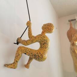 3 Piece Big Climbing Sculpture Wall Art Gift For Home Decor Interior Design Rock Climber Man Contemporary Artwork Resin Multi - thumbnail 2