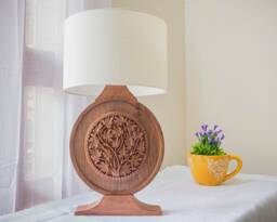 Mid-Century Modern Wooden Table Lamp Set Of 2 - Cozy Bedside Lamp Or A Moody Desk Lamp - Art Deco Table Base - Us/Uk/Eu Plug Options Given