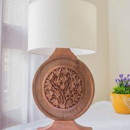 Mid-Century Modern Wooden Table Lamp Set Of 2 - Cozy Bedside Lamp Or A Moody Desk Lamp - Art Deco Table Base - Us/Uk/Eu Plug Options Given - thumbnail 2
