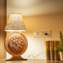 Mid-Century Modern Wooden Table Lamp Set Of 2 - Cozy Bedside Lamp Or A Moody Desk Lamp - Art Deco Table Base - Us/Uk/Eu Plug Options Given - thumbnail 4
