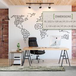 Geometric World Map Wall Decal Minimalist Office Decor - thumbnail 2