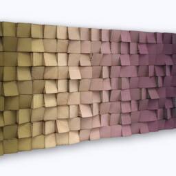 Ombre Wood Wall Art - Sound Diffuser Olive Green Purple Decor - thumbnail 4