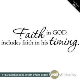 Faith in God Vinyl Wall Decal, Christian Home Decor - thumbnail 1