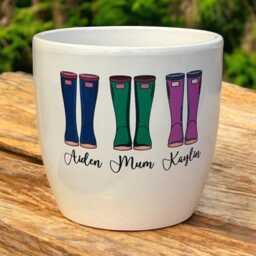 Personalised Plant Pot, Personalised Pot, Plant, Mothers Day Gift, Worlds Best Mummy, Mum Nanny Welly, Birthday - thumbnail 3