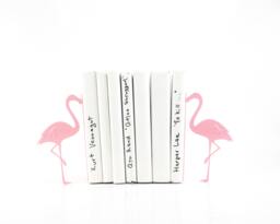 Flamingo Bookends - Pink Metal Bird Shelf Decor