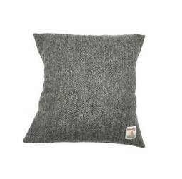 Harris Tweed Grey Herringbone Square Cushion Cover Made in Scotland 40cm X - thumbnail 1