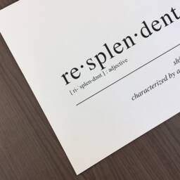 Resplendent Art Print - Dictionary Definition, Glowing Splendor Inspirational Wall Art, Word Typography - thumbnail 2