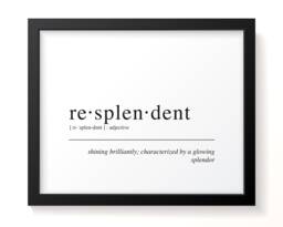 Resplendent Art Print - Dictionary Definition, Glowing Splendor Inspirational Wall Art, Word Typography - thumbnail 1
