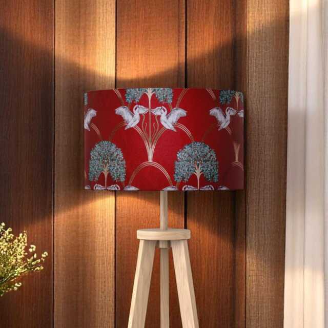 Oriental Swan Lamp Shade Handmade Japanese Style Lighting - image 1