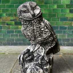 Handmade Concrete Owl Sculpture Stone Bird Figure Outdoor Decoration Cement Wild Animal Statue Patio Lawn Art Owl Lover Gift - thumbnail 2